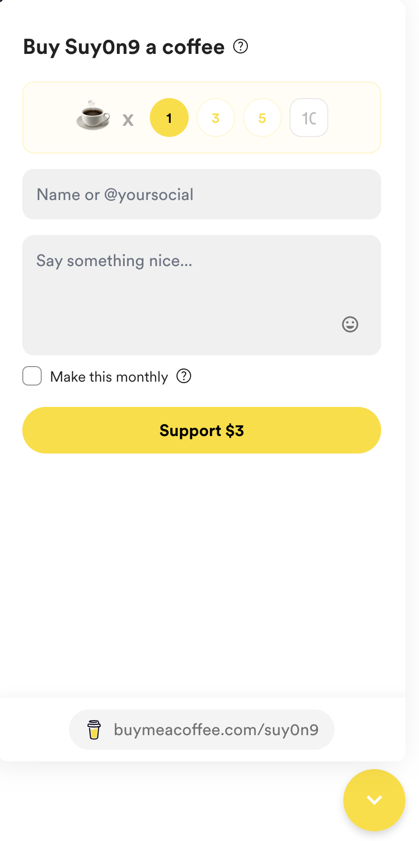 Buy Me a Coffee Widget